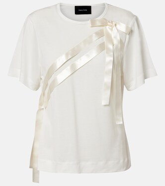 Bow-detail jersey T-shirt | Simone Rocha