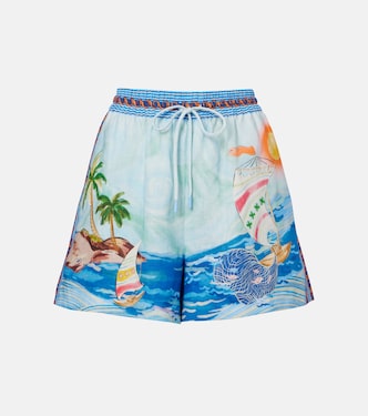 Printed linen shorts | Alémais