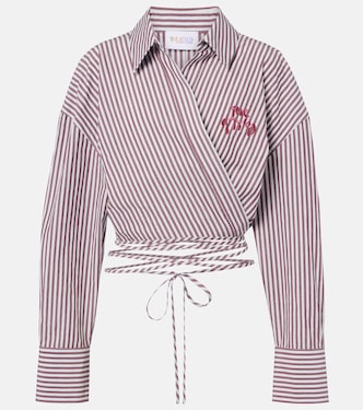 Striped cotton wrap top | The Attico