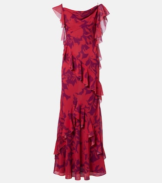 Ruffled floral maxi dress | Self-Portrait