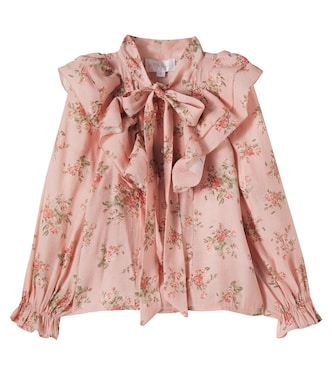 Floral tie-neck blouse | Petite Amalie  