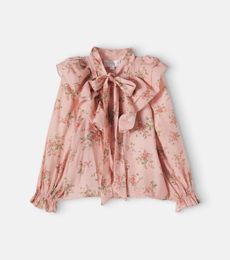 Floral tie-neck blouse | Petite Amalie