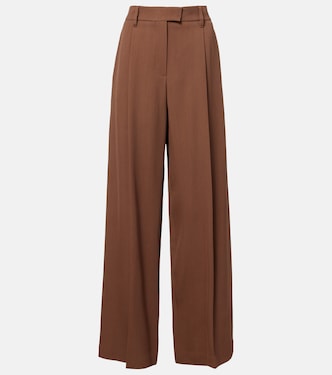 Monili pleated wool-blend wide-leg pants | Brunello Cucinelli