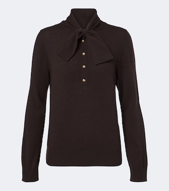 Jersey en mezcla de lana y cachemir con lazada | Jardin des Orangers