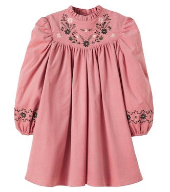 Pauline embroidered cotton corduroy dress | Bonton