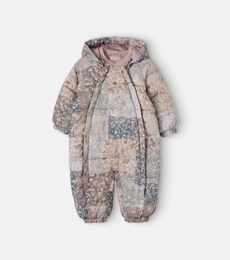 Baby Edem floral puffer onesie  | Wheat
