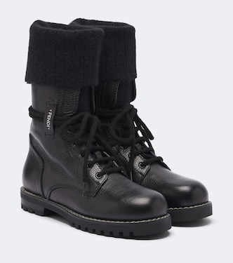 Wool-lined leather combat boots | Fendi
