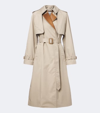 Trench-coat à finitions en cuir | Acne Studios