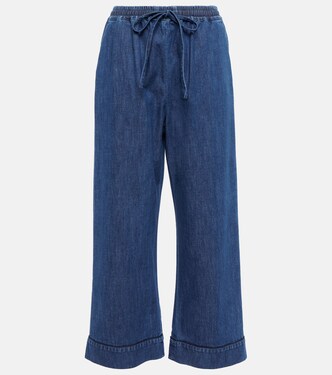 Drawstring wide-leg denim pants | Valentino