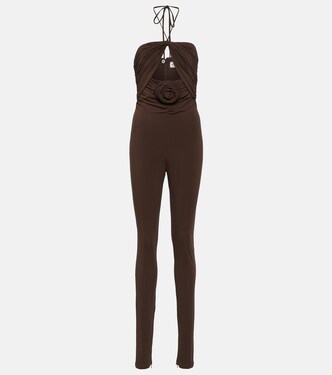 Floral-appliqué cutout jersey jumpsuit | Magda Butrym