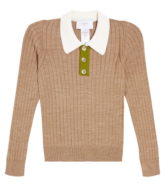 Ribbed-knit wool-blend polo top | Paade Mode