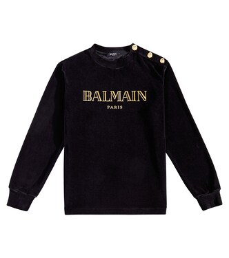 Logo cotton-blend sweatshirt | Balmain Kids
