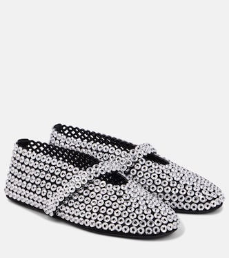 Embellished suede Mary Jane flats | Alaïa