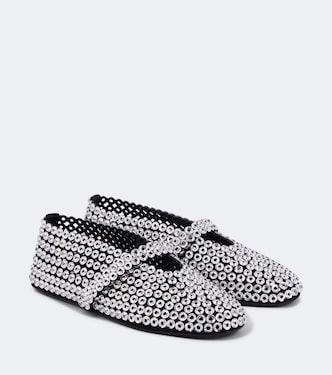 Embellished suede Mary Jane flats | Alaïa
