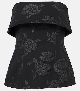 Floral jacquard off-shoulder top | Rotate