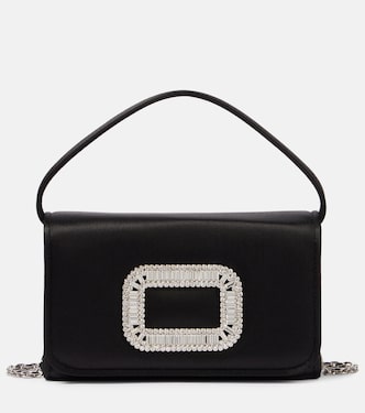 Pilgrim Micro embellished satin shoulder bag | Roger Vivier