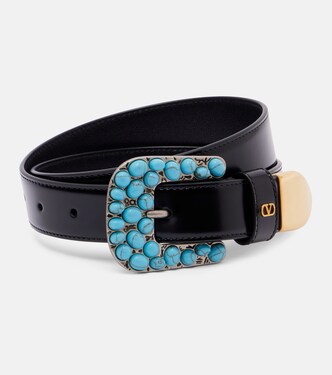 VLogo embellished leather belt | Valentino Garavani