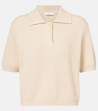 Ribbed-knit silk and cotton polo shirt | Vince