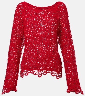 Open-knit cotton-blend sweater | Norma Kamali