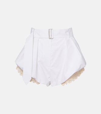 Crochet-trimmed cotton-blend shorts | Magda Butrym