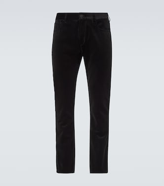 Mid-rise cotton velvet slim pants | Ralph Lauren Purple Label