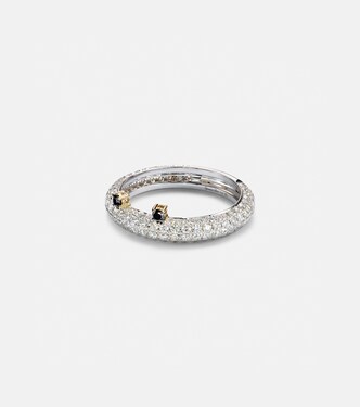 Bague en or blanc 9 ct, diamants noirs et diamants gris | Yvonne Léon