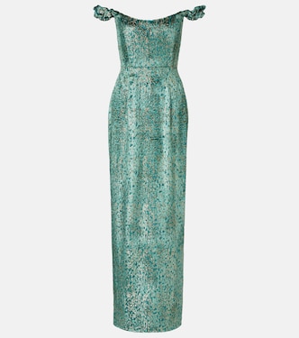 Yolanda off-shoulder brocade gown  | Markarian
