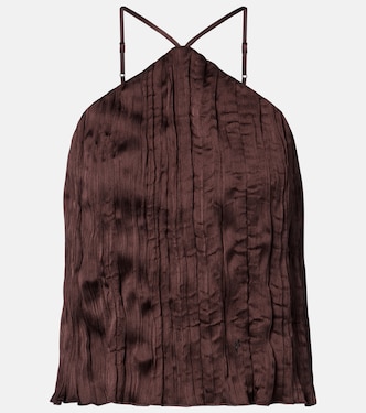 Akari plissé halterneck top | Staud