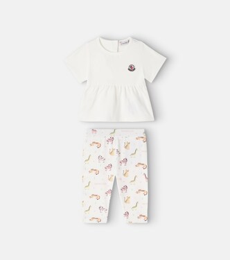 Baby cotton-blend T-shirt and sweatpants set | Moncler Enfant