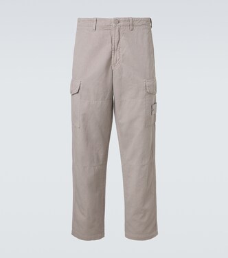 Cotton and linen canvas cargo pants | Stone Island