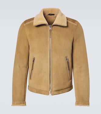 Shearling-trimmed leather jacket | Tom Ford