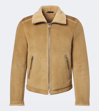 Shearling-trimmed leather jacket | Tom Ford