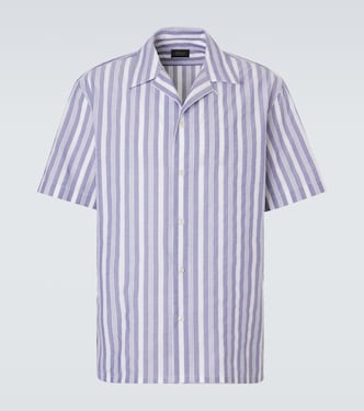 Camicia bowling in popeline di cotone a righe | Brioni