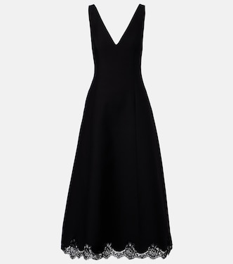 Crepe Couture lace-trimmed midi dress | Valentino