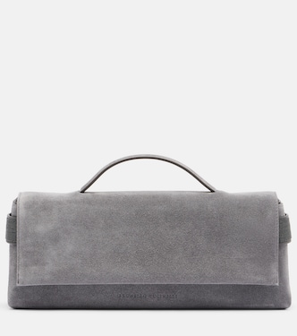 Henkeltasche Monili aus Veloursleder | Brunello Cucinelli