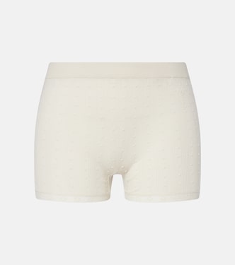 Lace-trimmed wool micro shorts  | Gucci