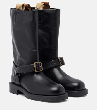 Soft Saddle leather mid-calf boots | Burberry