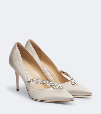 Nadira embellished satin pumps | Manolo Blahnik