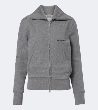 Logo cotton zip-up sweatshirt | Balenciaga