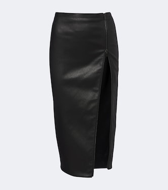 Falda midi de piel | Gucci