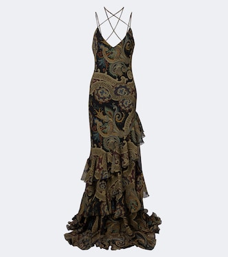 Paisley ruffled seersucker gown | Etro