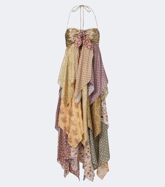 Fairlight patchwork silk midi dress | Zimmermann