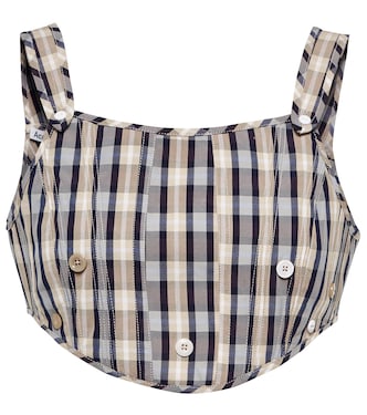 Checked cotton-blend bustier | Acne Studios