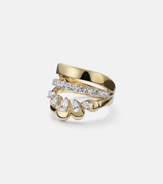 Ring aus 18kt Gellbgold mit Diamanten | Yeprem