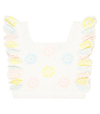 Floral embroidered cotton top | Stella McCartney Kids