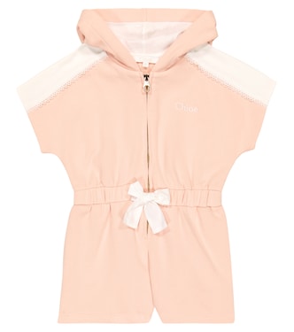 Hooded cotton playsuit | Chloé Kids