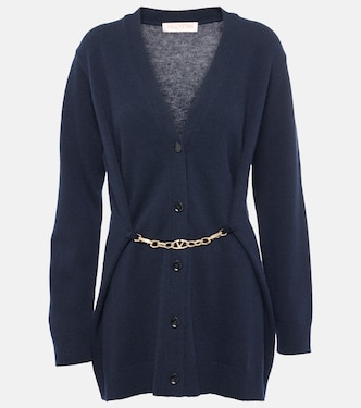 Chain-detail virgin wool cardigan | Valentino
