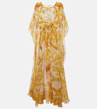 Majolica silk chiffon maxi dress | Dolce&Gabbana
