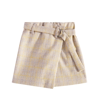 Wool-blend flannel skort | Brunello Cucinelli Kids