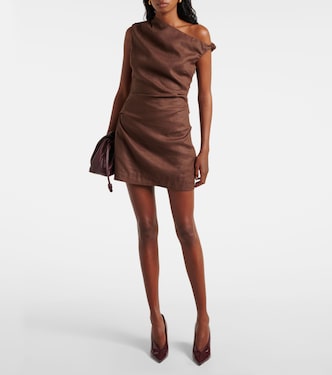 Tamara linen minidress in brown - SIR | Mytheresa